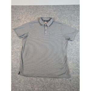 Patagonia Polo Shirt Mens XL Striped Stretch Organic Cotton White‎ Black